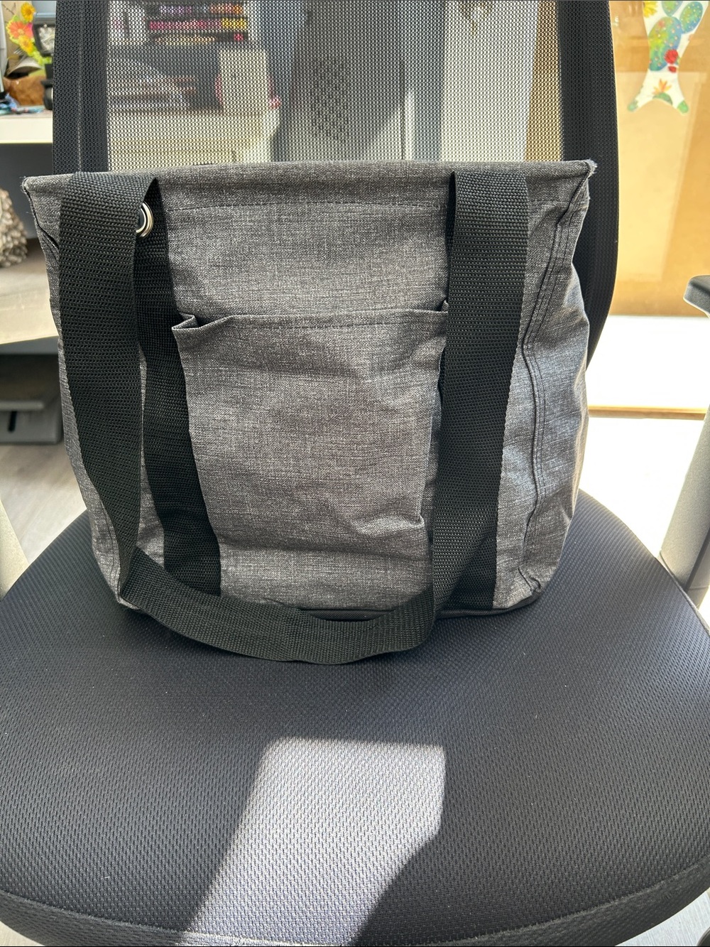 Thirty one Canvas Tote Bag with Black Straps. 11 x 10 x 8   New